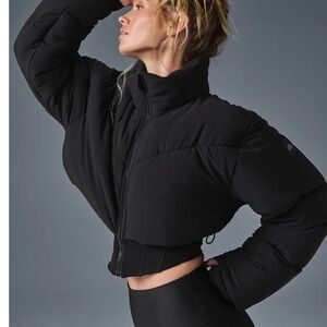 New ALO Women's Main Act Corset Puffer Black S Coat. NWT $278